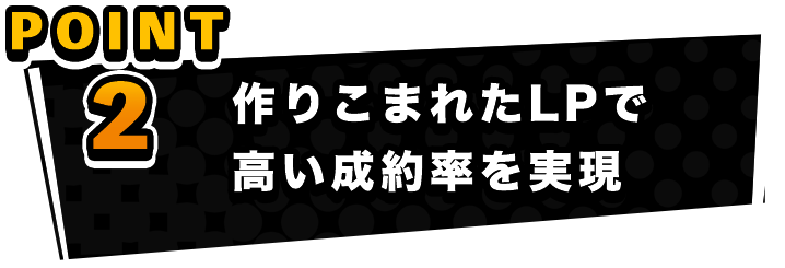 作りこまれたLPで高い成約率を実現